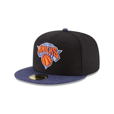 Black New York Knicks Hat - New Era NBA Shadow Tech 59FIFTY Fitted Caps USA3127945